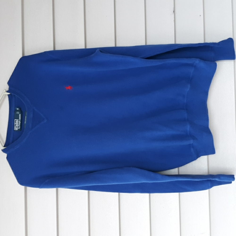 Vtg Ralph Lauren blue label ribbed sweatshirt sweater